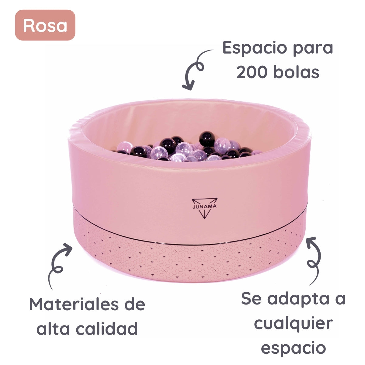 Piscina De Bolas Polipiel Con 200 Pelotas_rosa