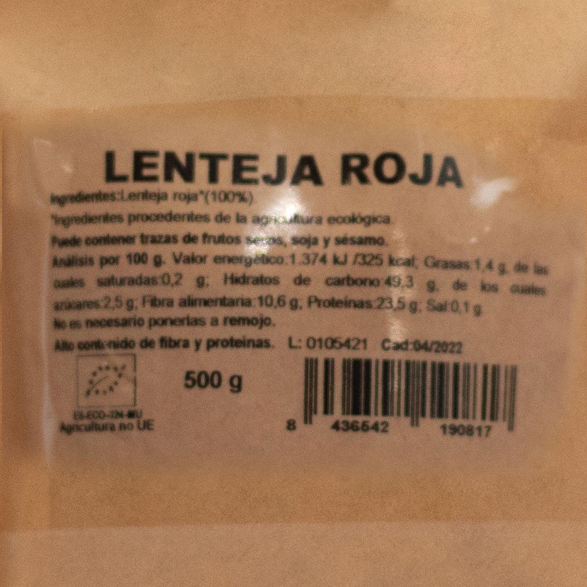 Lentejas rojas Naturgreen, 500 g