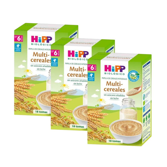 Pack x 3 Papilla multicereales bio +6 meses HiPP 400 g