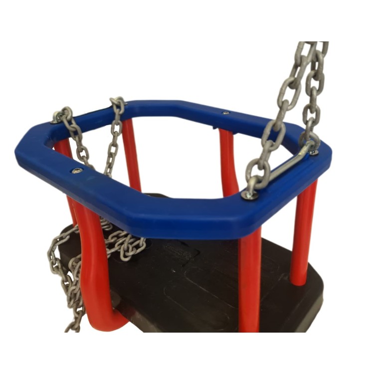 Asiento De Bebe De Caucho Con Cadenas Inox Masgames Classic.