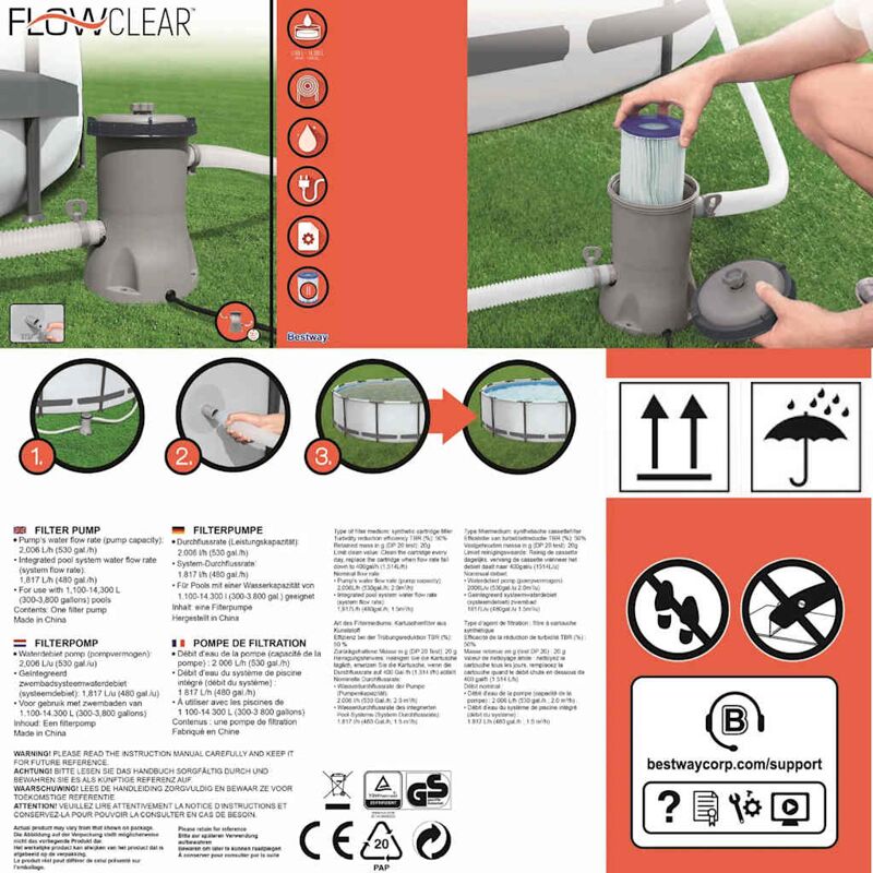 Bestway Depuradora De Piscina Flowclear 2006 L/h_5