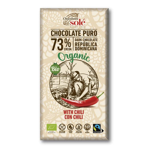 Chocolate Negro Puro al 73% con Chili Bio Solé 100g