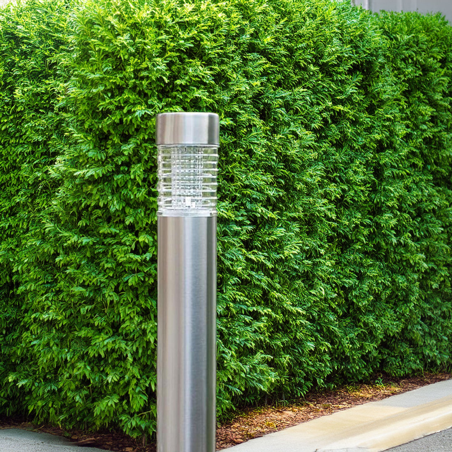 Well Home Luz Solar De Acero Inoxidable Con Pantalla De Cristal Y Led Blanco Cálido Ø6x27cm_3