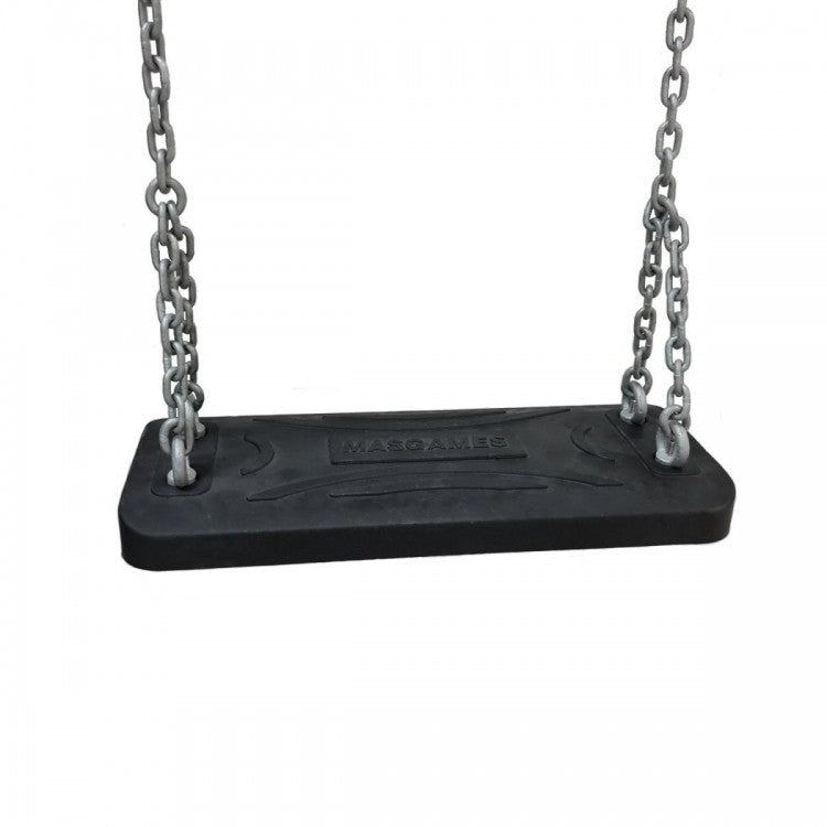 Columpio Doble De Madera Cuadrada Masgames Karai Deluxe Adultos (caucho Y Cadenas).