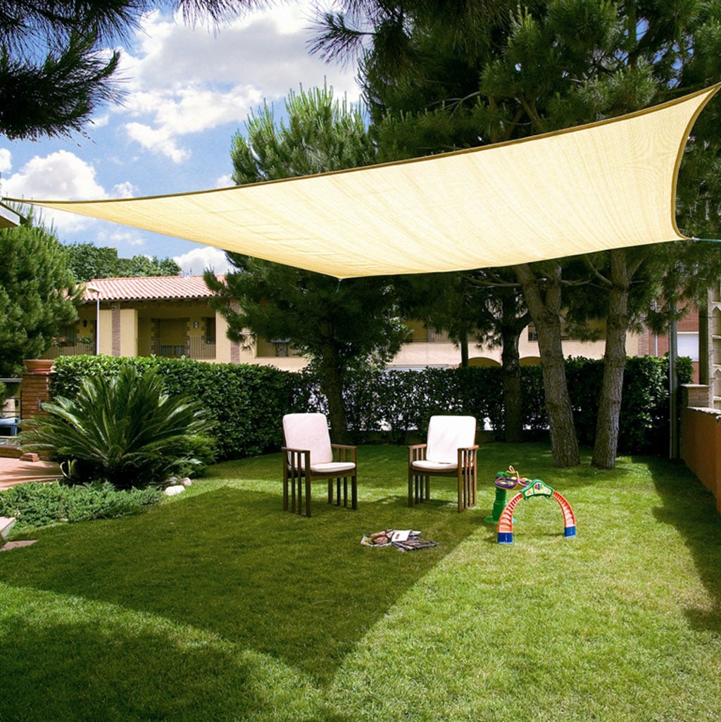 Toldo vela permeable Sunnet kit cuadrado 3,6x3,6m beige