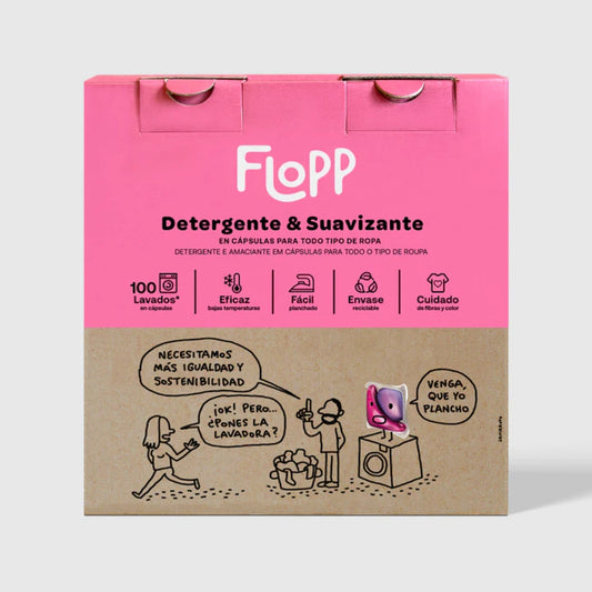 Caja Ropa Suavizante, Flopp, 100 Cápsulas