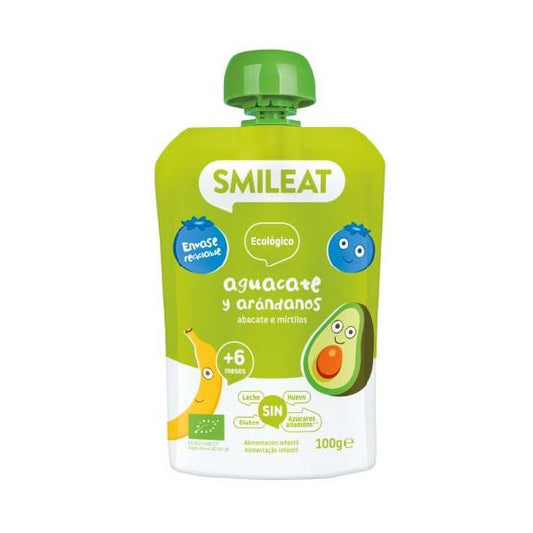 Pouch aguacate y arandanos ECO Smileat, 100gr