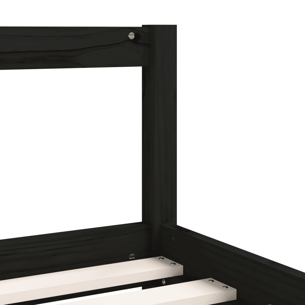 Estructura De Cama Para Niños Madera De Pino Negro 90x200 Cm / Vetonek_5