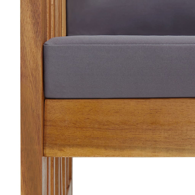Vidaxl Banco De Jardín Con Cojines 119 Cm Madera Maciza De Acacia_5