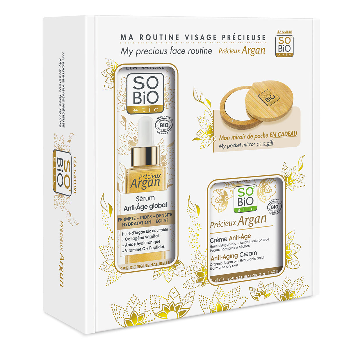 Cofre regalo cuidado facial precieux argan bio & ácido hilauronico, So 'Bio