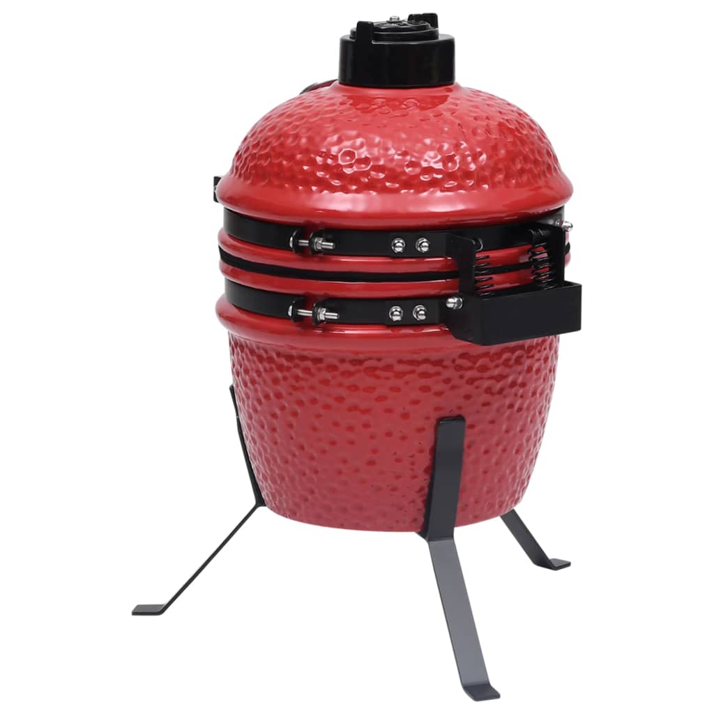 2 En 1 Barbacoa Ahumadora Kamado De Cerámica Rojo 56 Cm / Vetonek_5