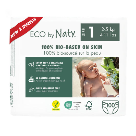 Pack Pañales Nº 1 (2-5kg)*  Naty 100 Uds