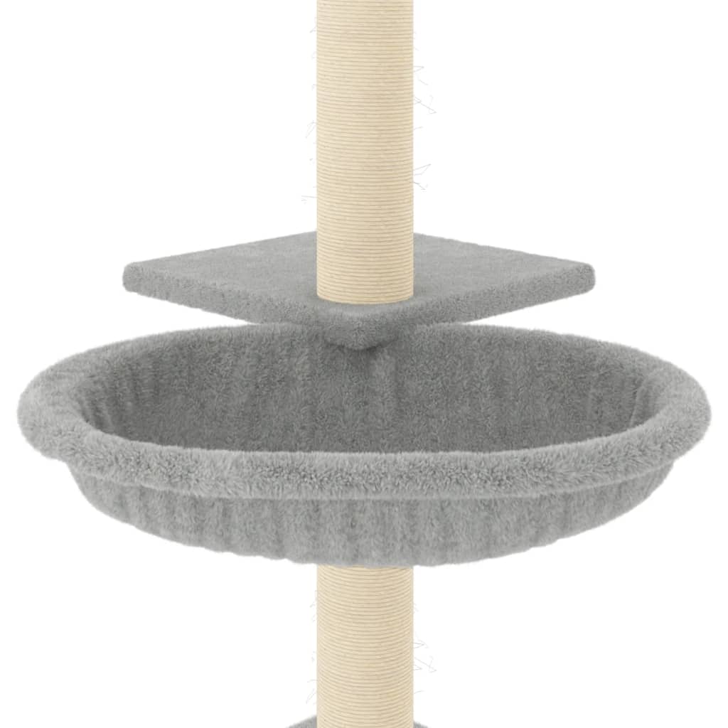 Rascador Para Gatos Con Postes De Sisal Gris Claro 72 Cm_5