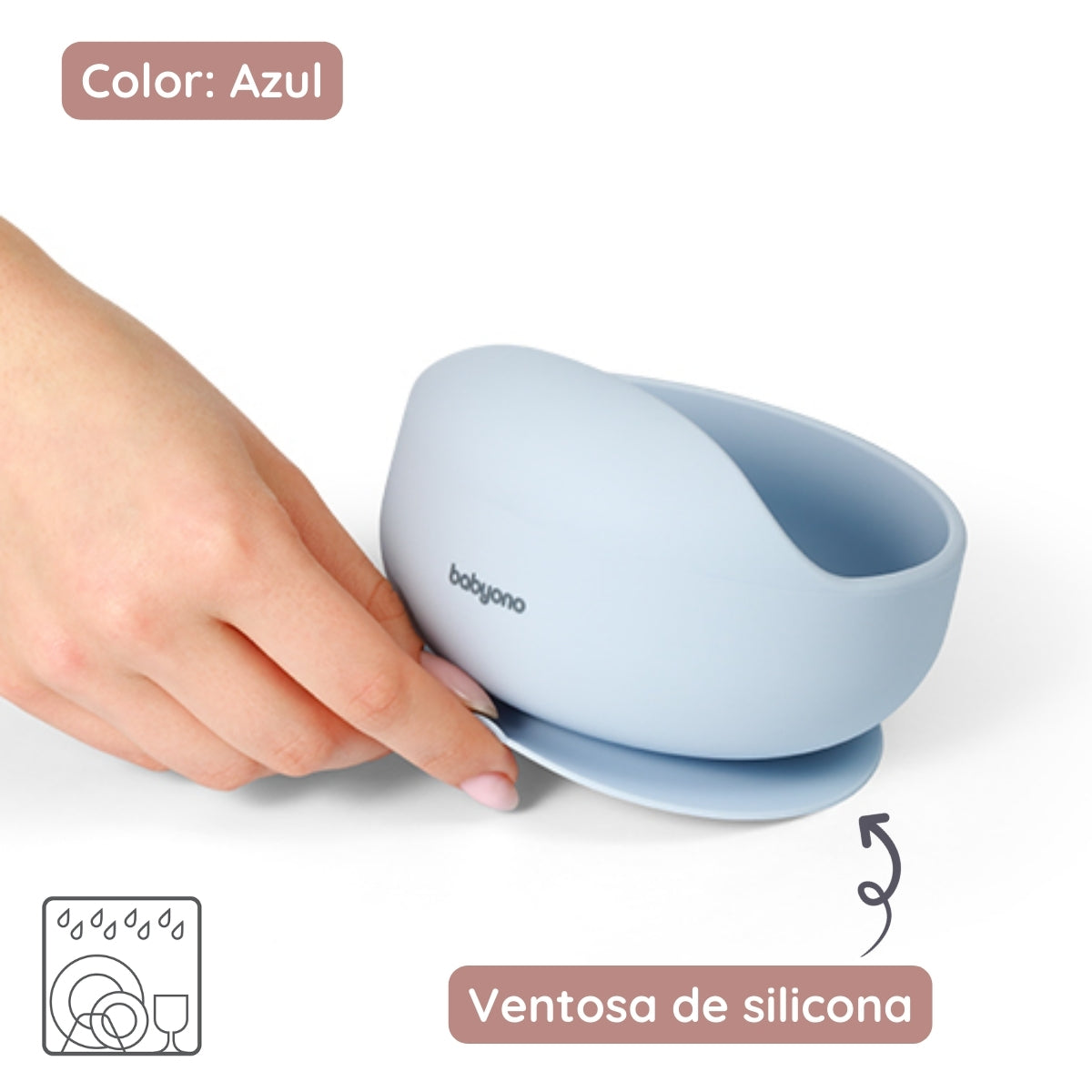 Bowl Silicona Con Ventosa Para Bebés Azul