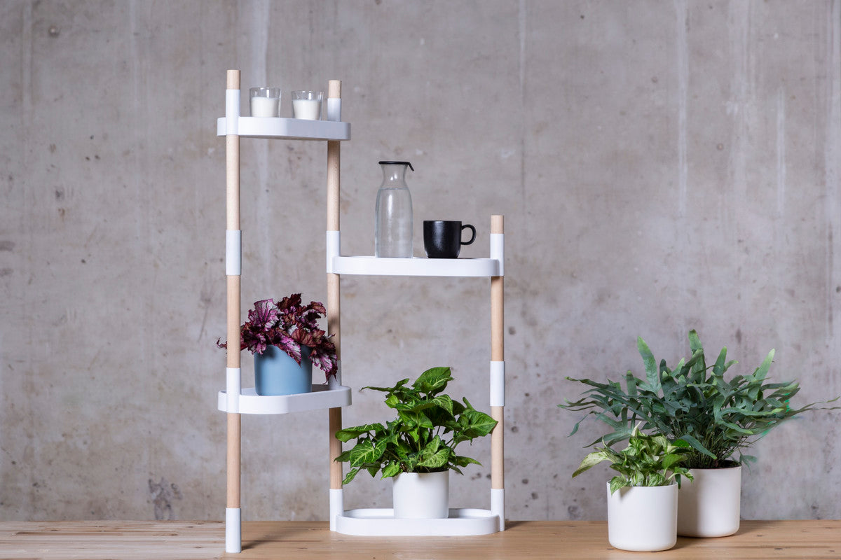 Kit Huerto En Casa Citysens: Soporte Para Macetas Blanco + Macetas + Sustrato + Semillas + Guía De Cultivo