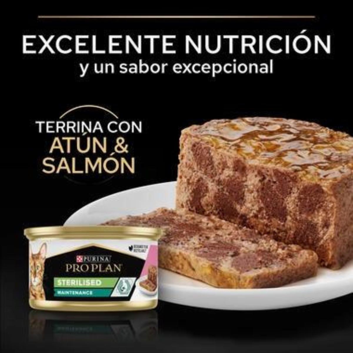 Pro Plan Gato Adulto Sterilised  Maintenance Terrina con atún y salmón Purina lata 12 x 85 g