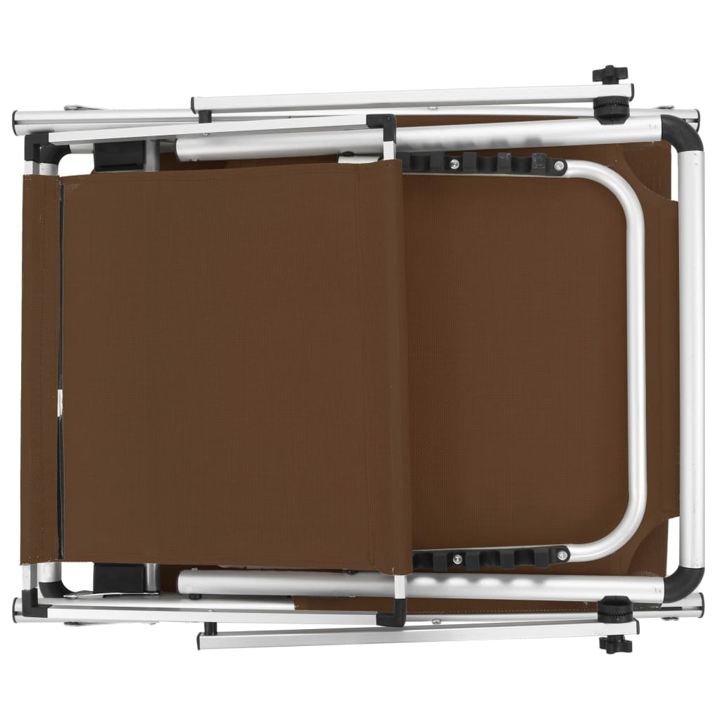 Tumbona Plegable Con Toldo Aluminio Y Textilene Marrón_4