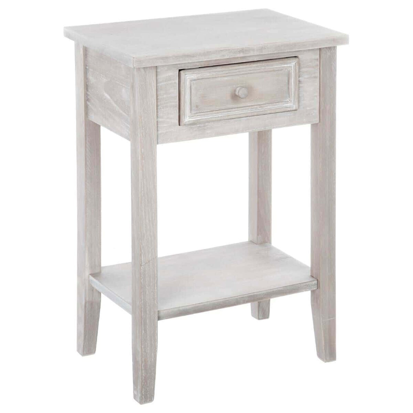 Well Home - Mesita De Noche De Madera Natural Blanqueada|l. 45 X P. 30 X A. 67 Cm_0