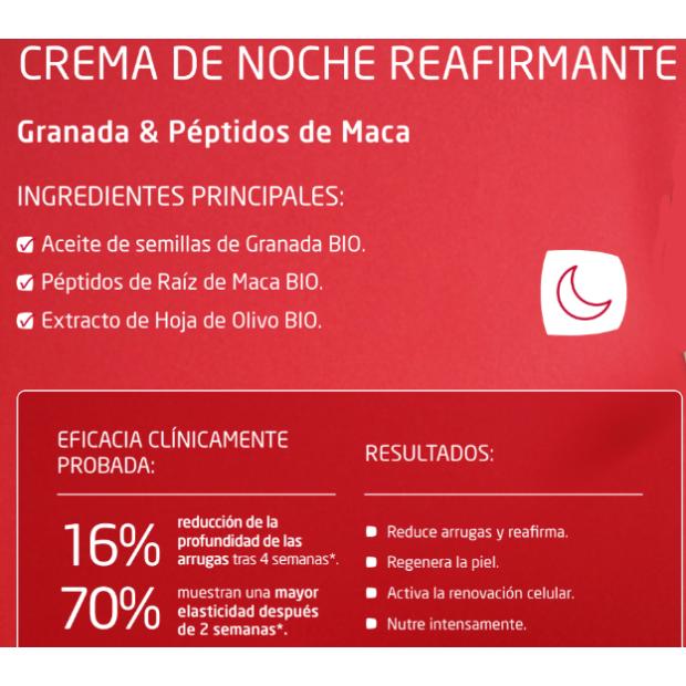 Crema de noche reafirmante de granada y péptidos de maca Weleda 40 ml