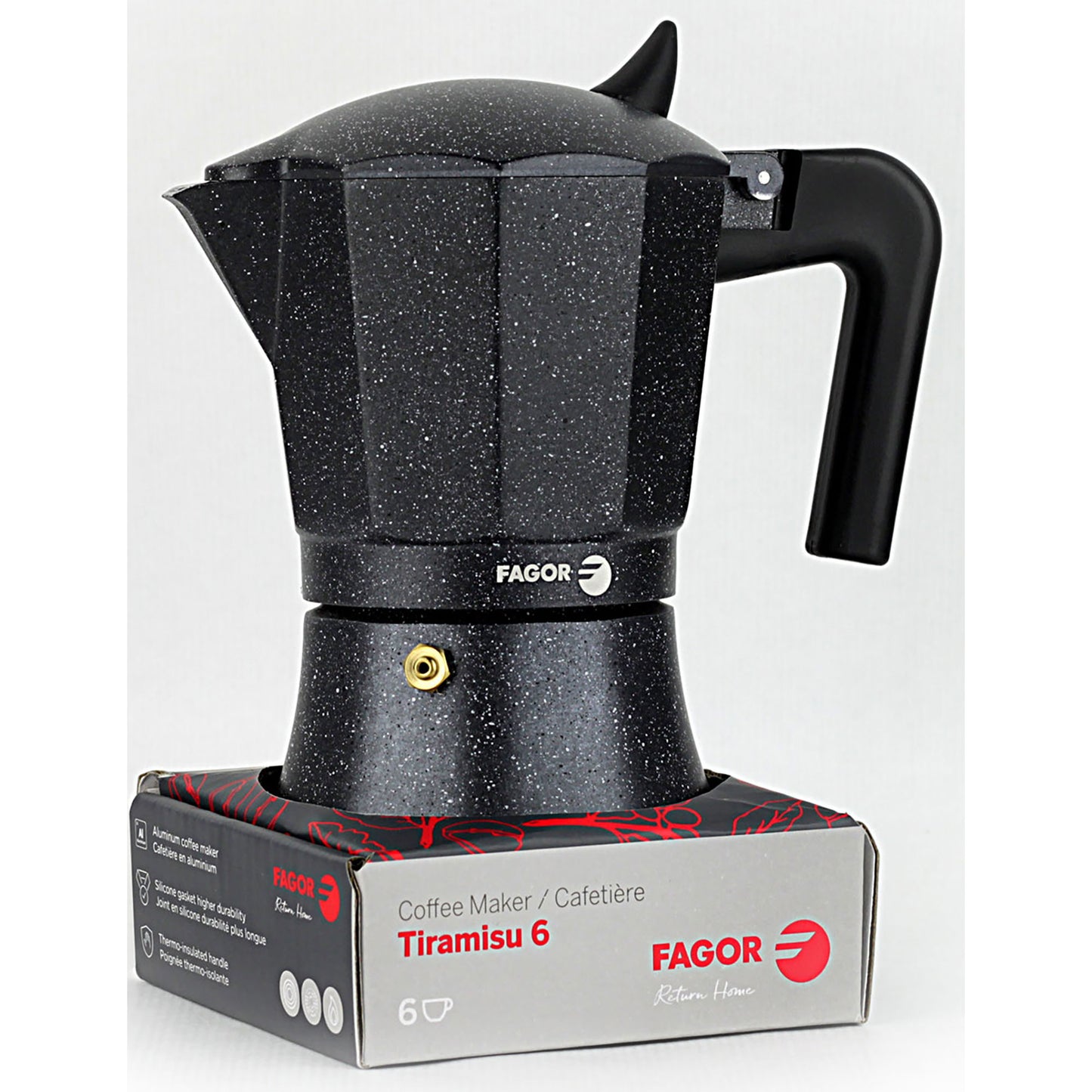 Cafetera Italiana Aluminio, Junta Silicona, Vitrocerámica, Gas, Eléctrica Fagor_5