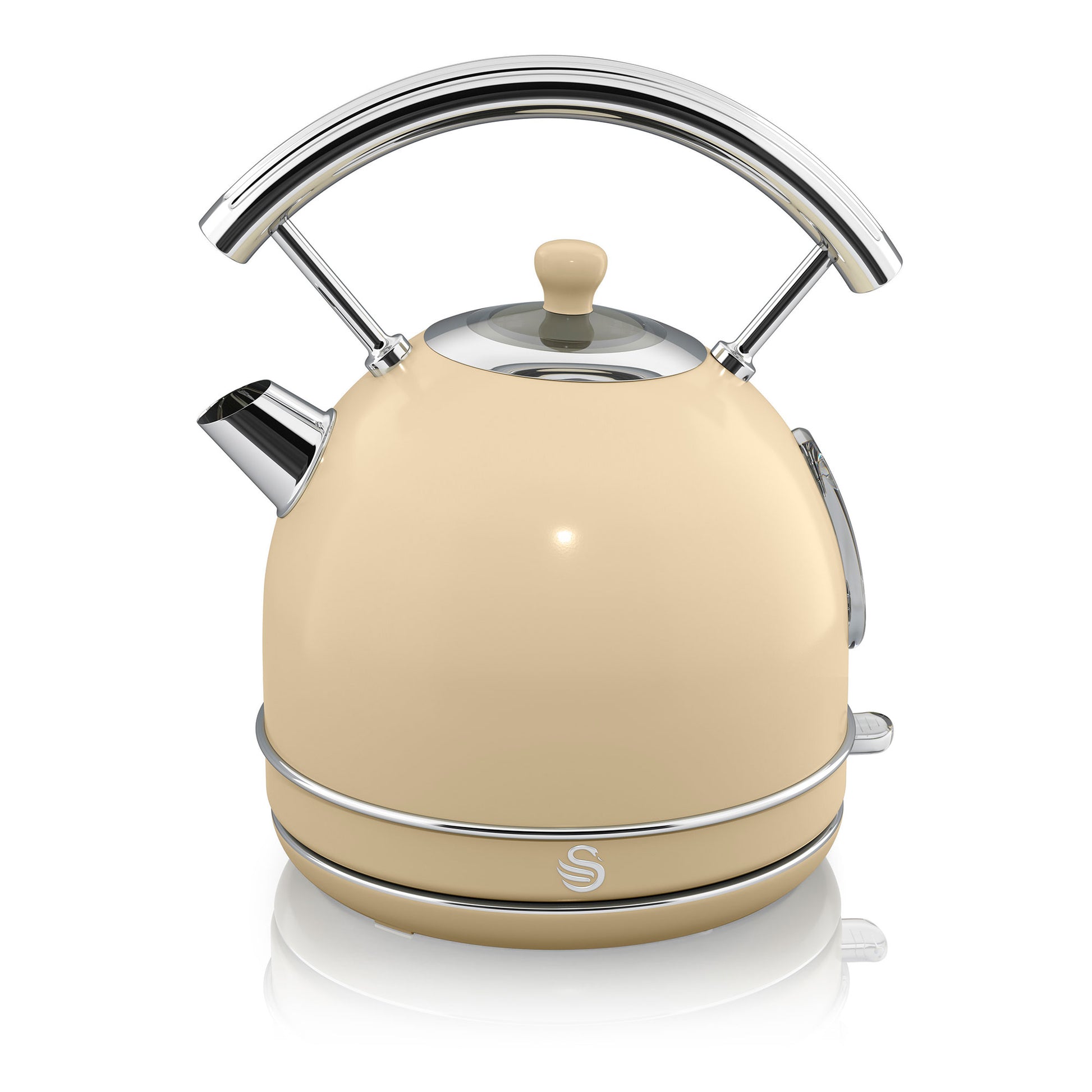 Set Desayuno Retro Hervidor De Agua 1,8 L Inalámbrico, Tostadora 2 Rebanadas Anchas, Vintage Swan Stp7050cneu Crema