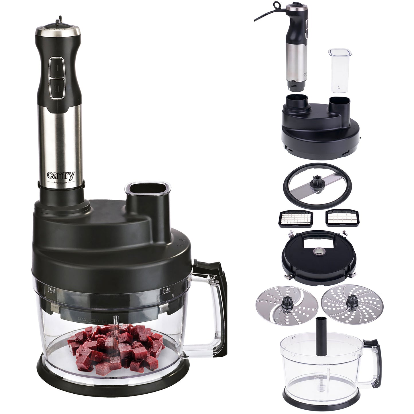 Batidora De Mano Procesador De Alimentos Cocina, Batidora, Picadora, Regulador Velocidad, Turbo Camry Cr4623 1600w