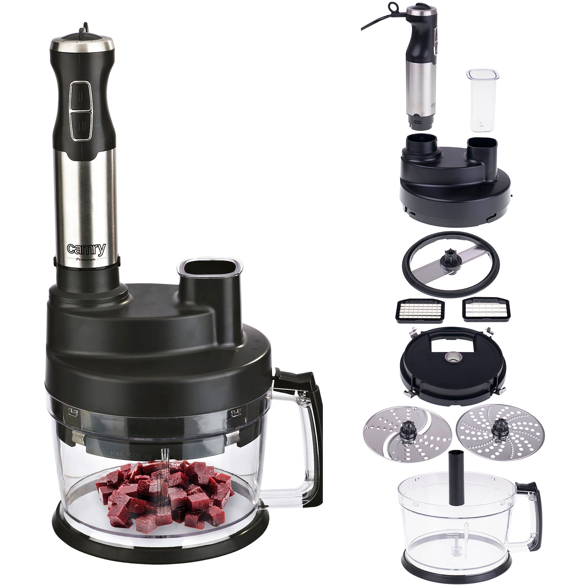 Batidora De Mano Procesador De Alimentos Cocina, Batidora, Picadora, Regulador Velocidad, Turbo Camry Cr4623 1600w