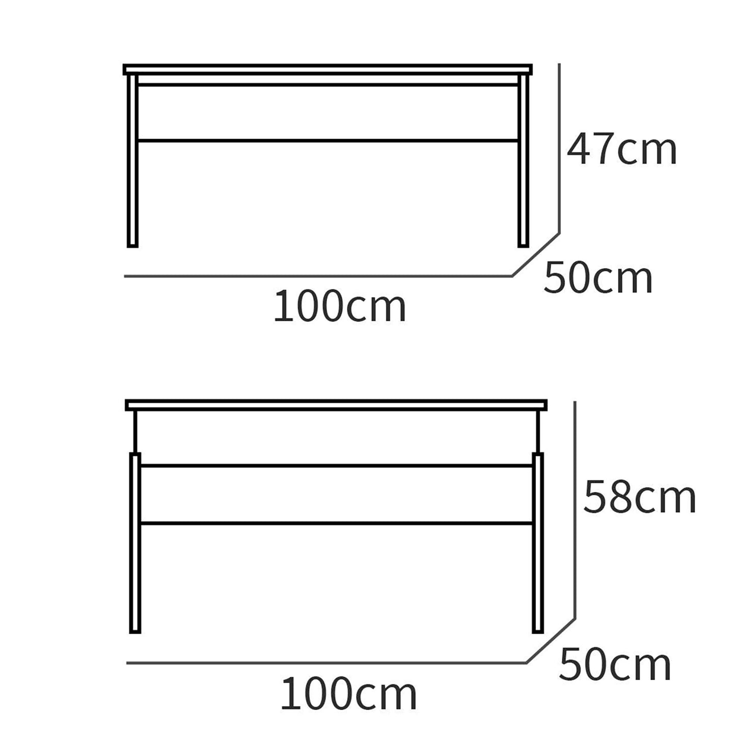 Mesa Centro Elevable, Comedor, Salón, Mesita Café Auxiliar Para Sofá, 47x100x50cm/58x100x50cm, Briebe, Opal, Blanco