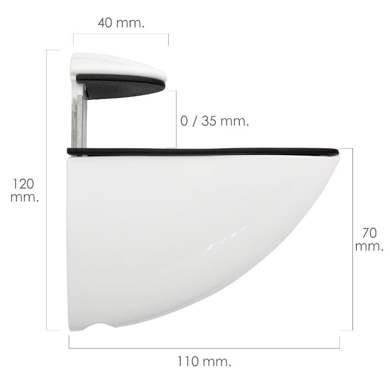 Soporte Pelicano Regulable Para Estante 1 / 35 Mm. Blanco (1 Pieza)_1