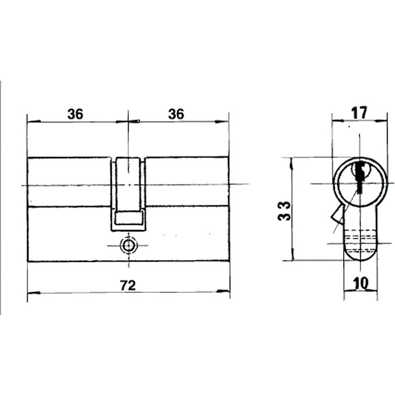 Cilindro Lince Europerfil Niquelado 0103/60 Mm.
