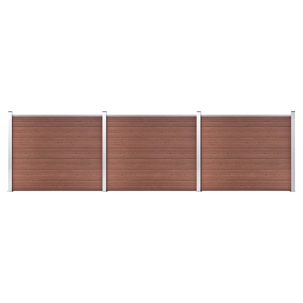Set De Panel De Valla Wpc Marrón 526x146 Cm / Vetonek_5