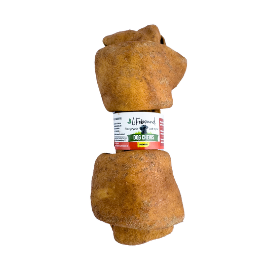 Lifebound - Hueso Masticable Natural Para Perros De Cuero De Ternera En Forma De Hueso Sabor Tocino - 10 Piezas L