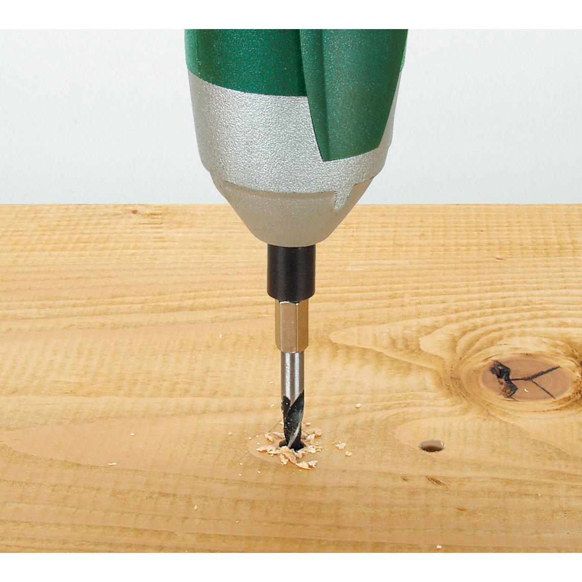 1 broca espiral para madera con vástago hexagonal Wolfcraft Ø 6,0 x 90 mm