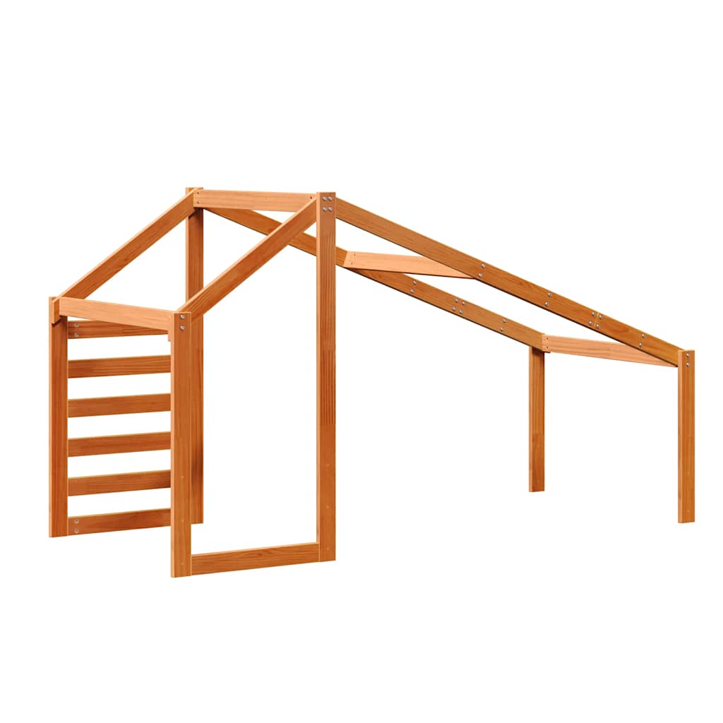 Techo De Cama Infantil Madera Maciza Pino Marrón 188x97x113 Cm_5