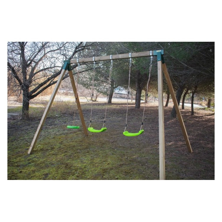 Columpio Doble De Madera Cuadrada Masgames Kai Xl.