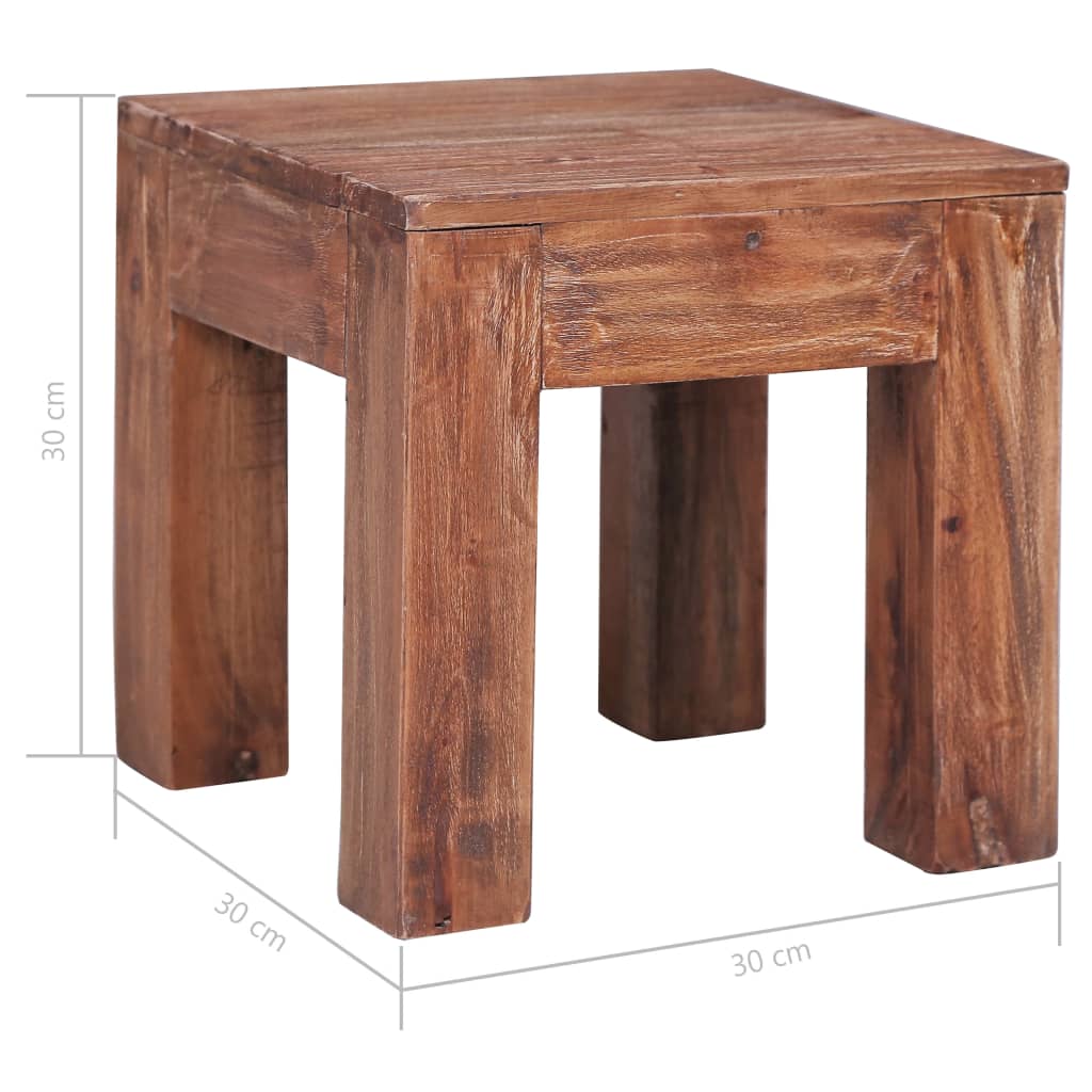 Mesa De Centro De Madera Maciza De Caoba 30x30x30 Cm_3