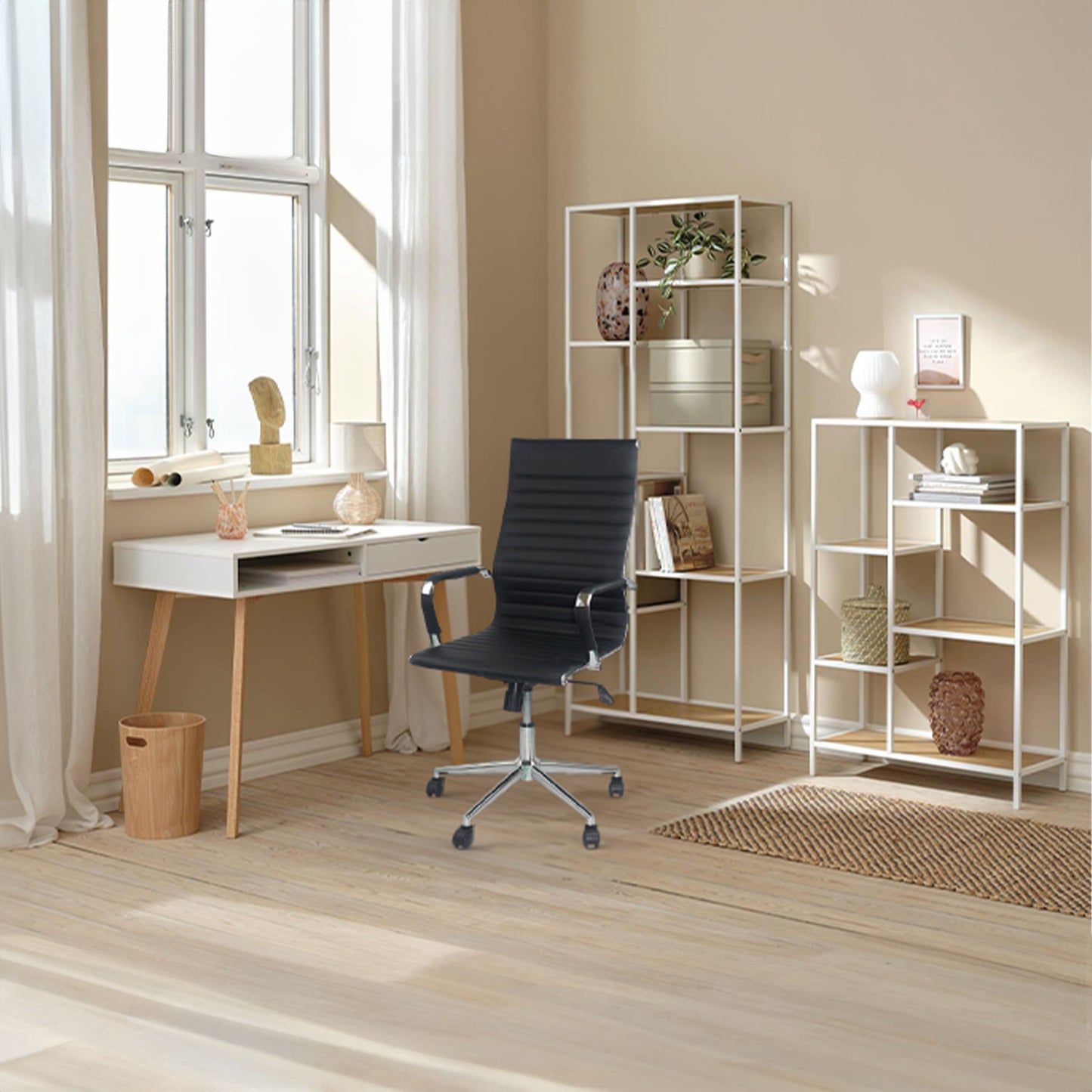 Silla De Escritorio Con Ruedas Elegance 116x89x60cm O91_5