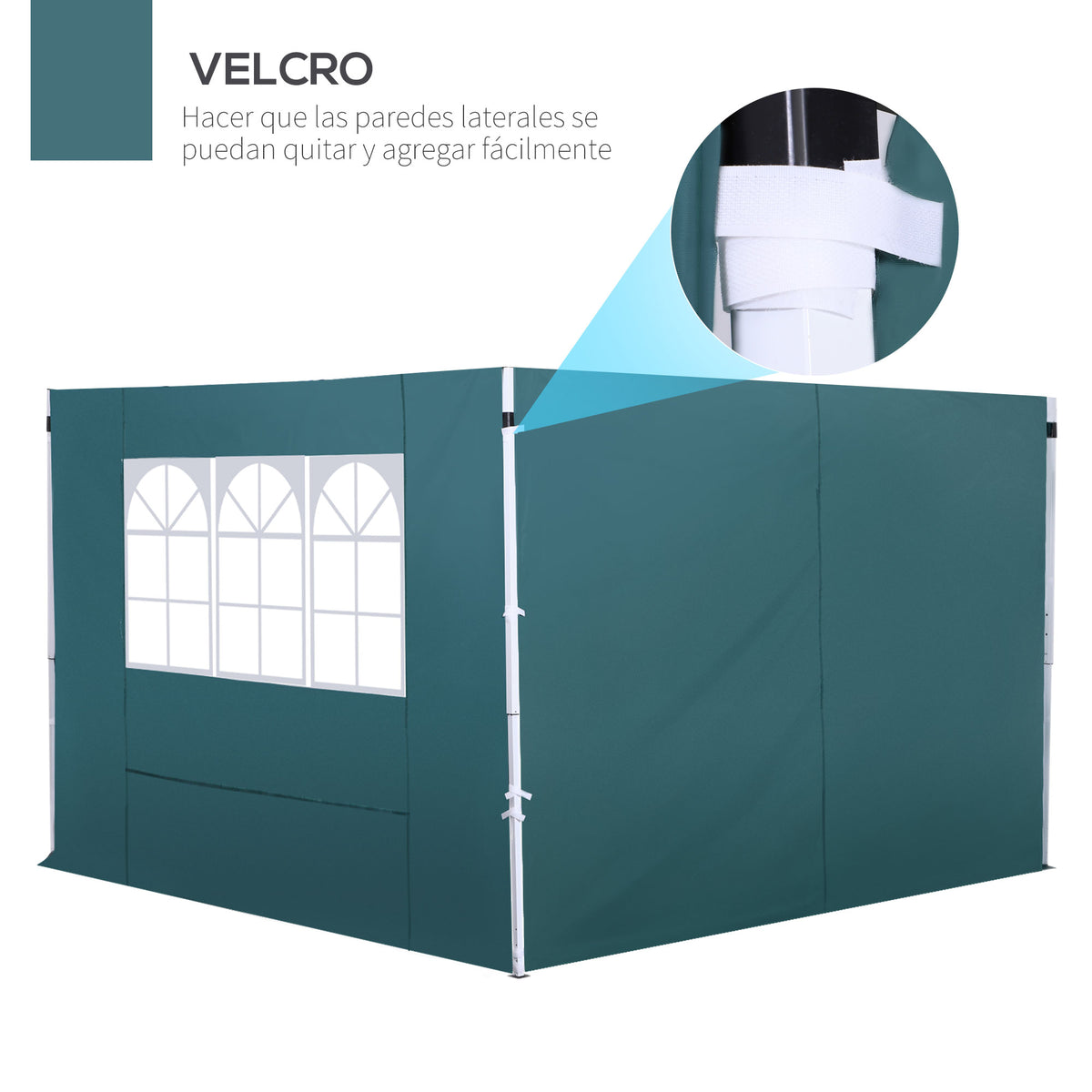 Outsunny 2 Paredes Laterales Para Carpa 3m Lado Parasol De Gazebo Tela Oxford_5