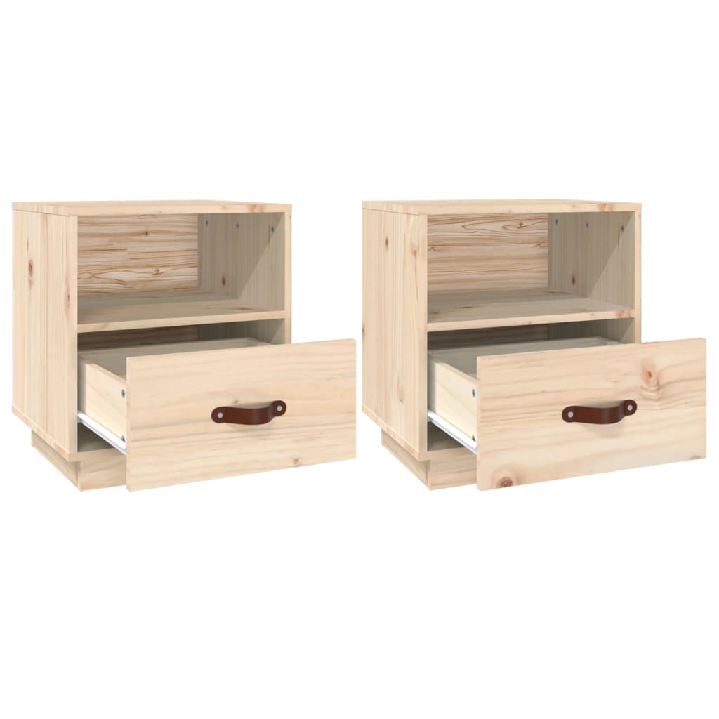 Mesitas De Noche 2 Uds Madera Maciza De Pino 40x34x45 Cm_4
