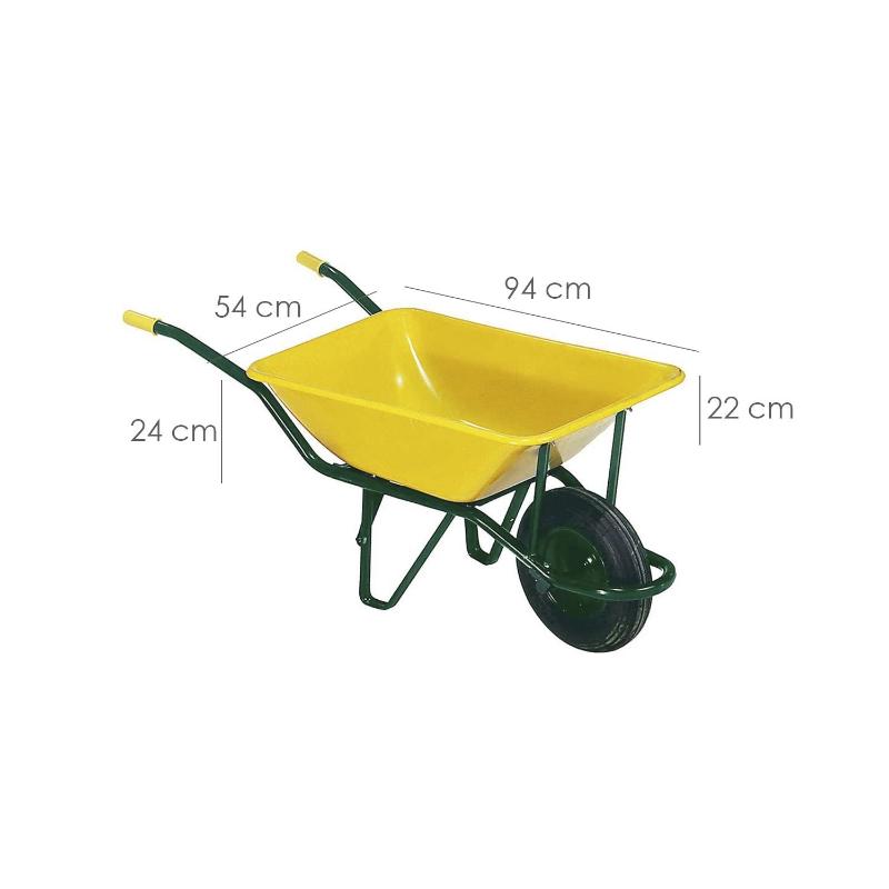 Carretilla Obra Amarilla Metálica Desmontada_1