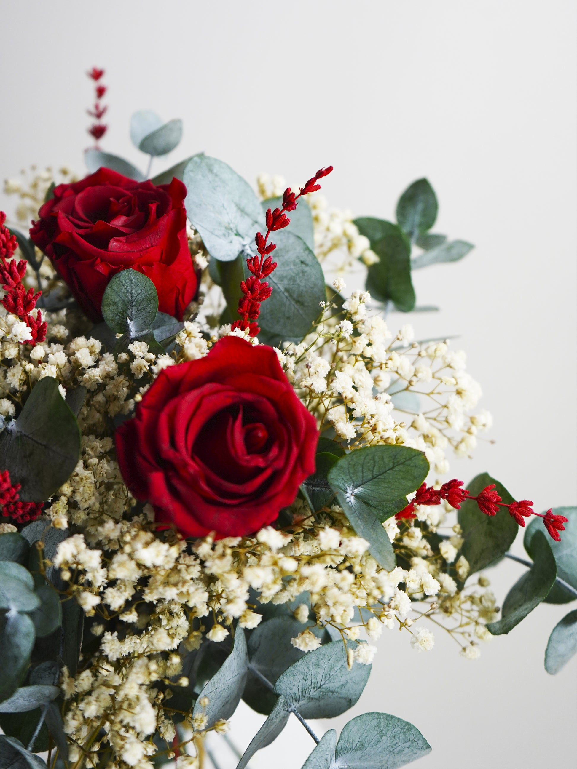 Ramo 3 Rosas Rojas Eternas - Flores Secas Y Preservadas