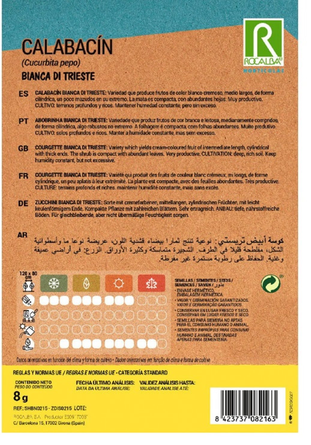 Semillas Calabacín Blanco Di Trieste 25g