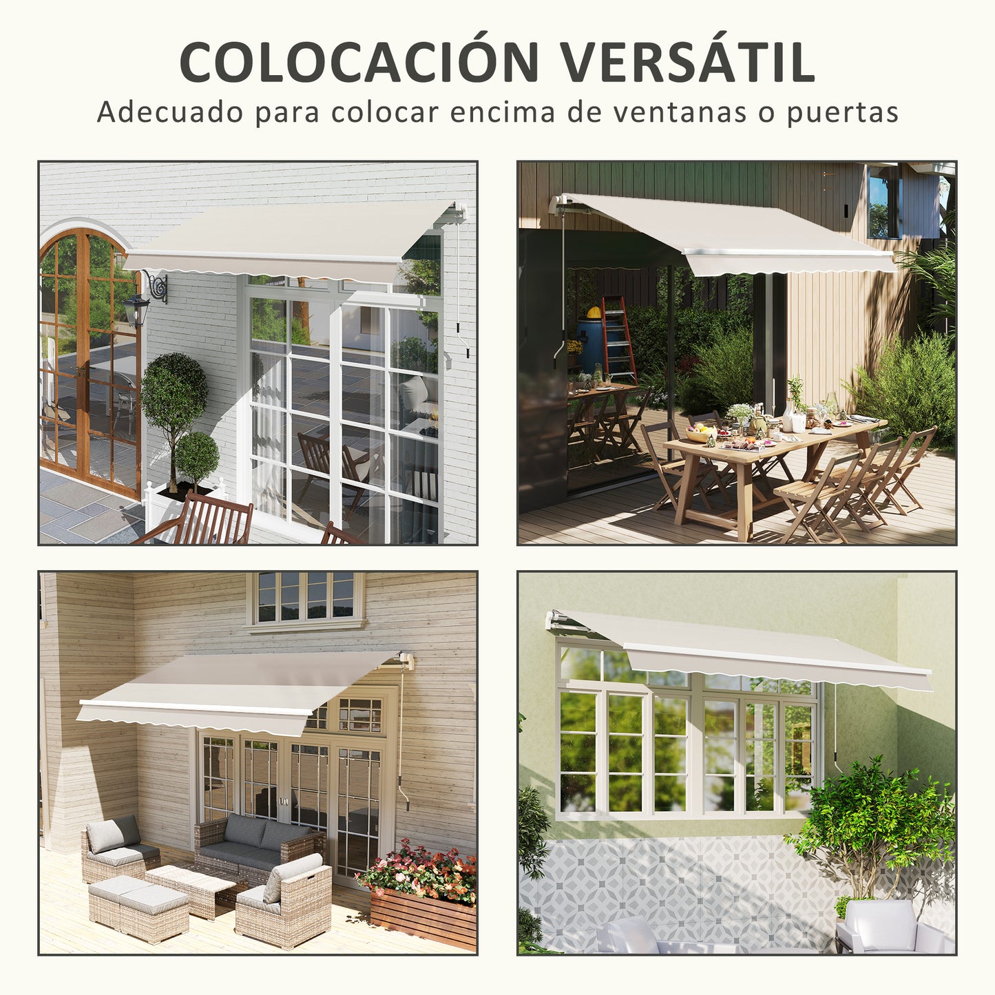 Outsunny Techo De Repuesto Para Toldo 2,8x2,5 M Con Protección Uv 50+ Crema_5