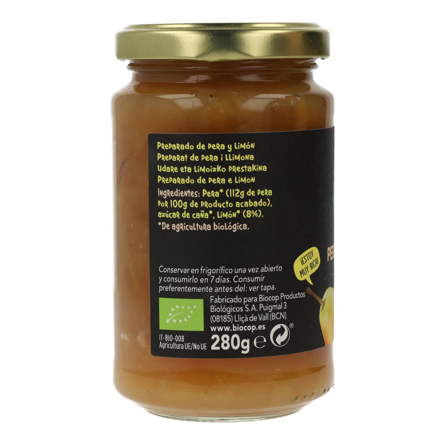 Preparado de Pera y Limón BIO Biocop 265g
