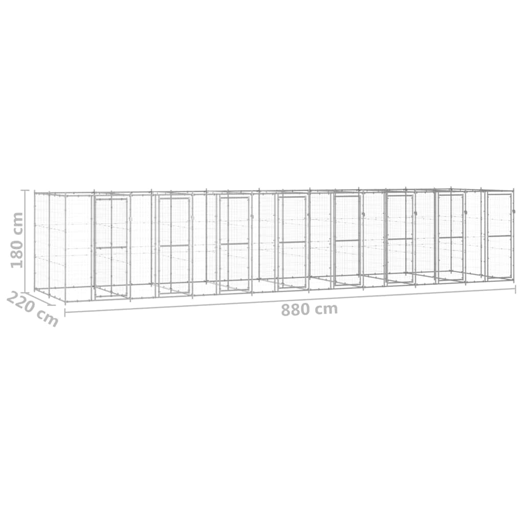 Perrera De Exterior De Acero Galvanizado 19,36 M²_5