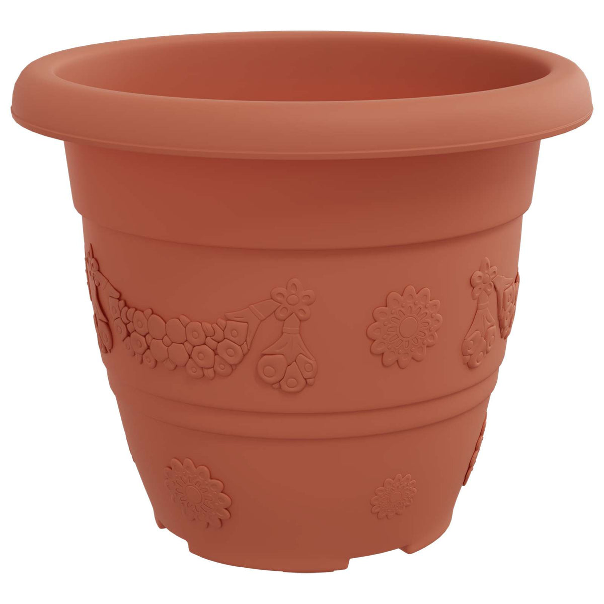 Macetas 6 Uds. Rojo Ladrillo Ø 22 X 18 Cm Plástico_5