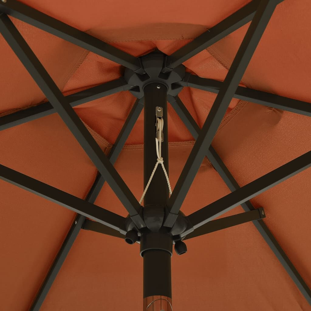 Vidaxl Sombrilla De Jardín Con Luces Led Aluminio Terracota 200x211 Cm_4