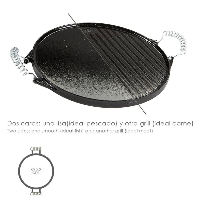 Plancha Hierro Fundido Esmaltada Redonda Ø 32 Cm._2