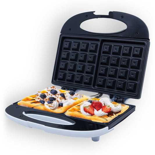 Gofrera Eléctrica, 2 Gofres Belgas Gruesos, Antiadherente, Temperatura Automática, Tacto Frío Adler Ad311 Blanco