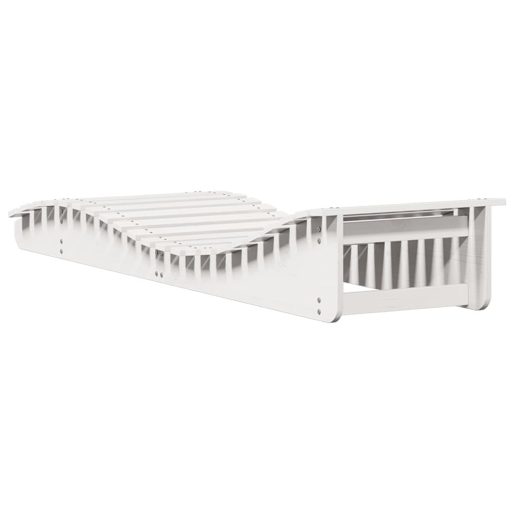 Tumbonas Madera Maciza De Pino Blanco 2 Unidades 205x60x31,5 Cm / Vetonek_5